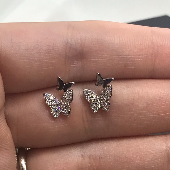 Sterling Silver 925 Butterfly 🦋 Stud Earrings - Picture 4 of 5